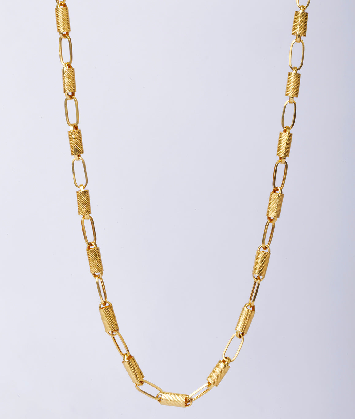 Drum Link 18 KT Gold Chain for Men