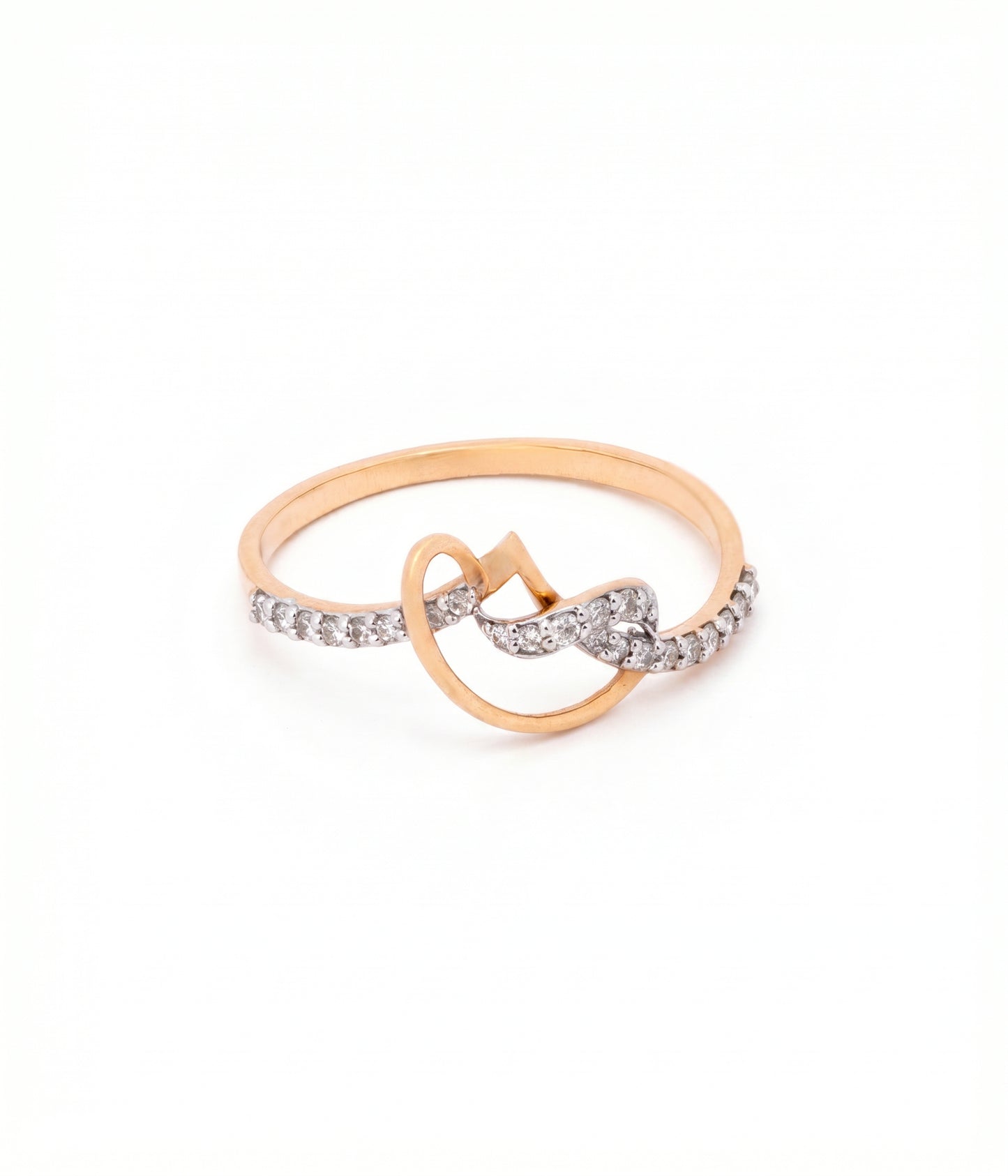 Ananya Diamond Infinity Heart 18kt Rose Gold Ring