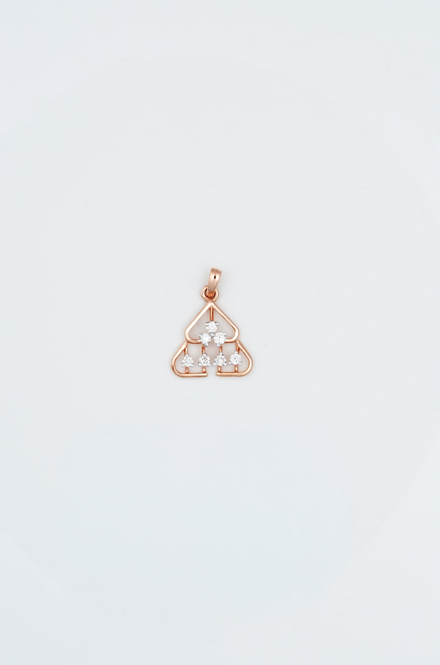 18kt Rose Gold Triple Spade Diamond Pendant for Women