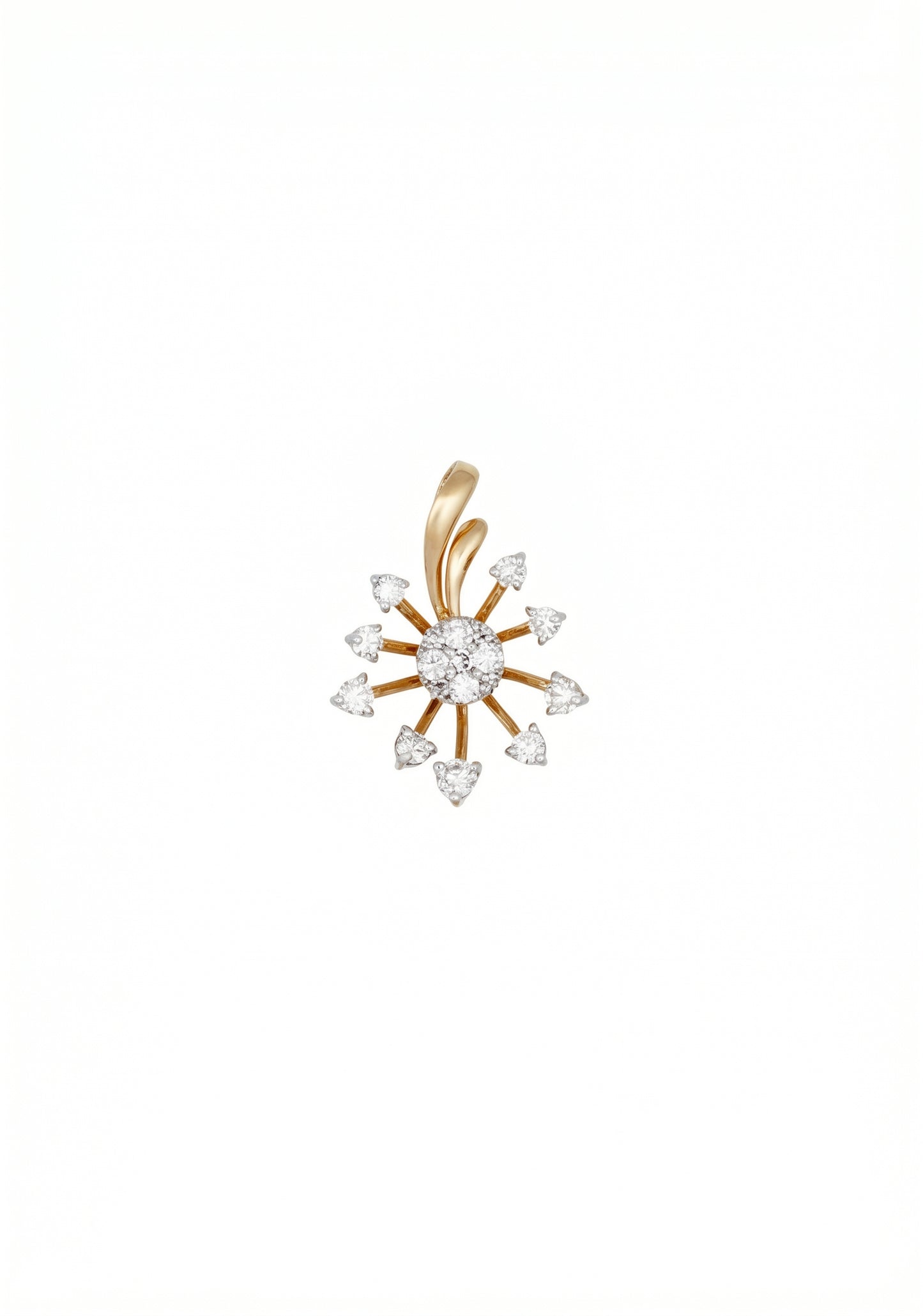 18kt Gold Starburst Diamond Pendant for Women