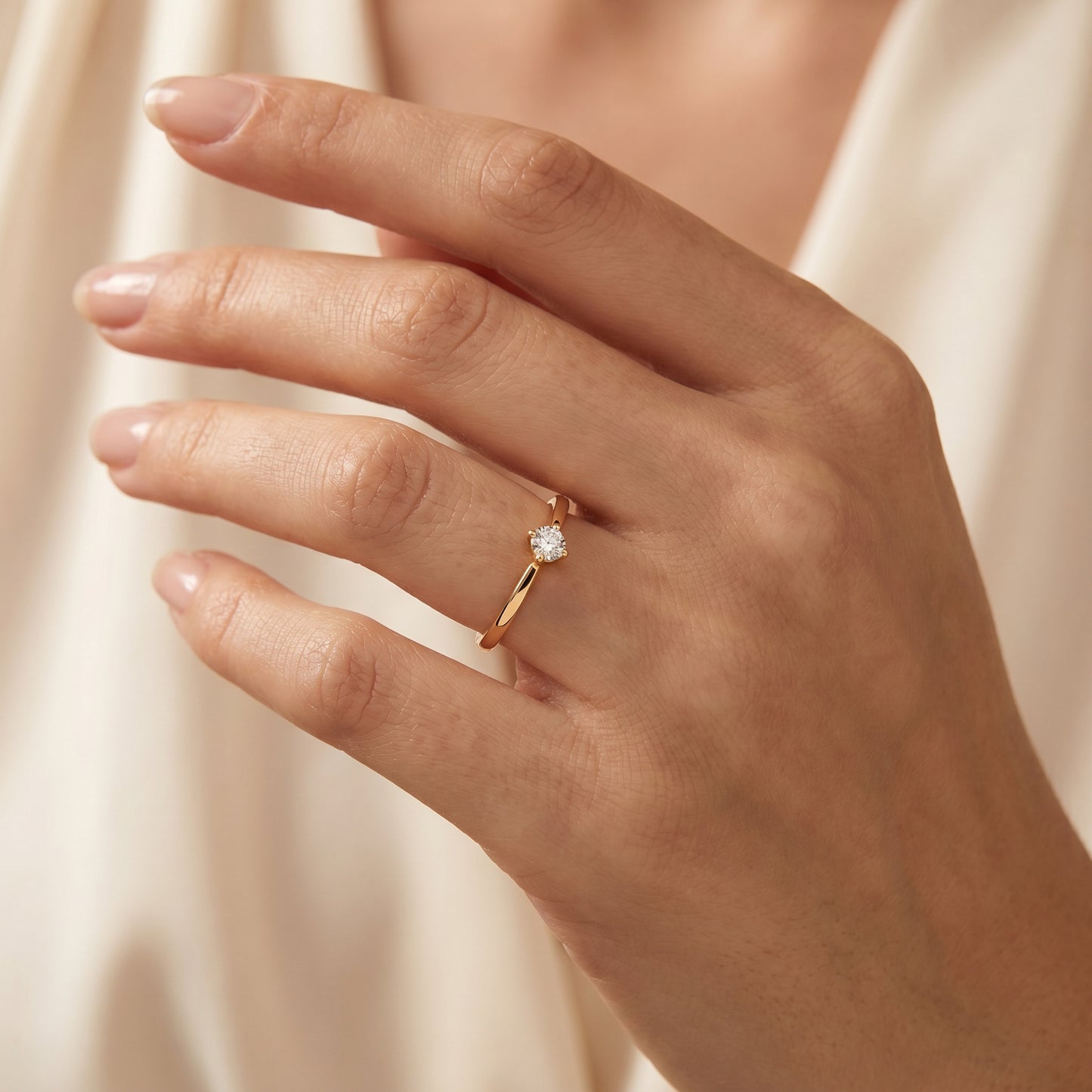 18KT Gold Solitaire Diamond Ring for Women