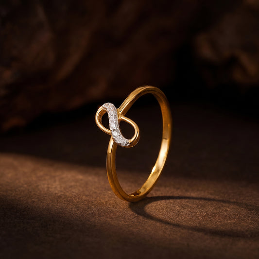 18Kt Gold Diamond Infinity Ring for Women