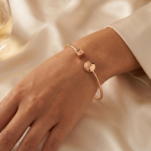 18Kt Rose Gold Open Cuff Bangle for Women