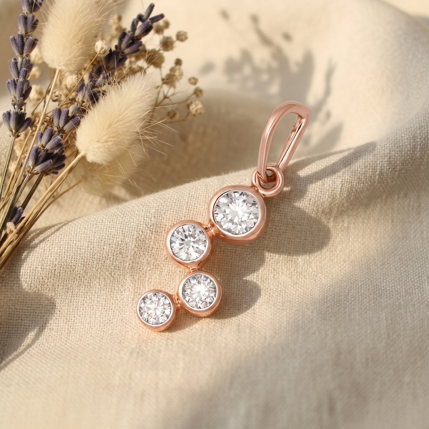18KT Rose Gold Diamond Journey Pendant for Women