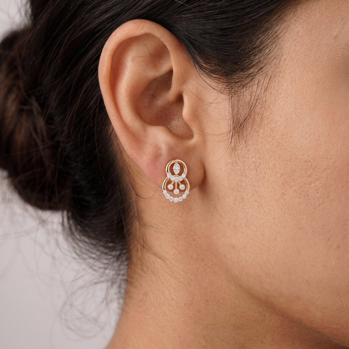 18KT Gold Diamond Drop Earrings for Women