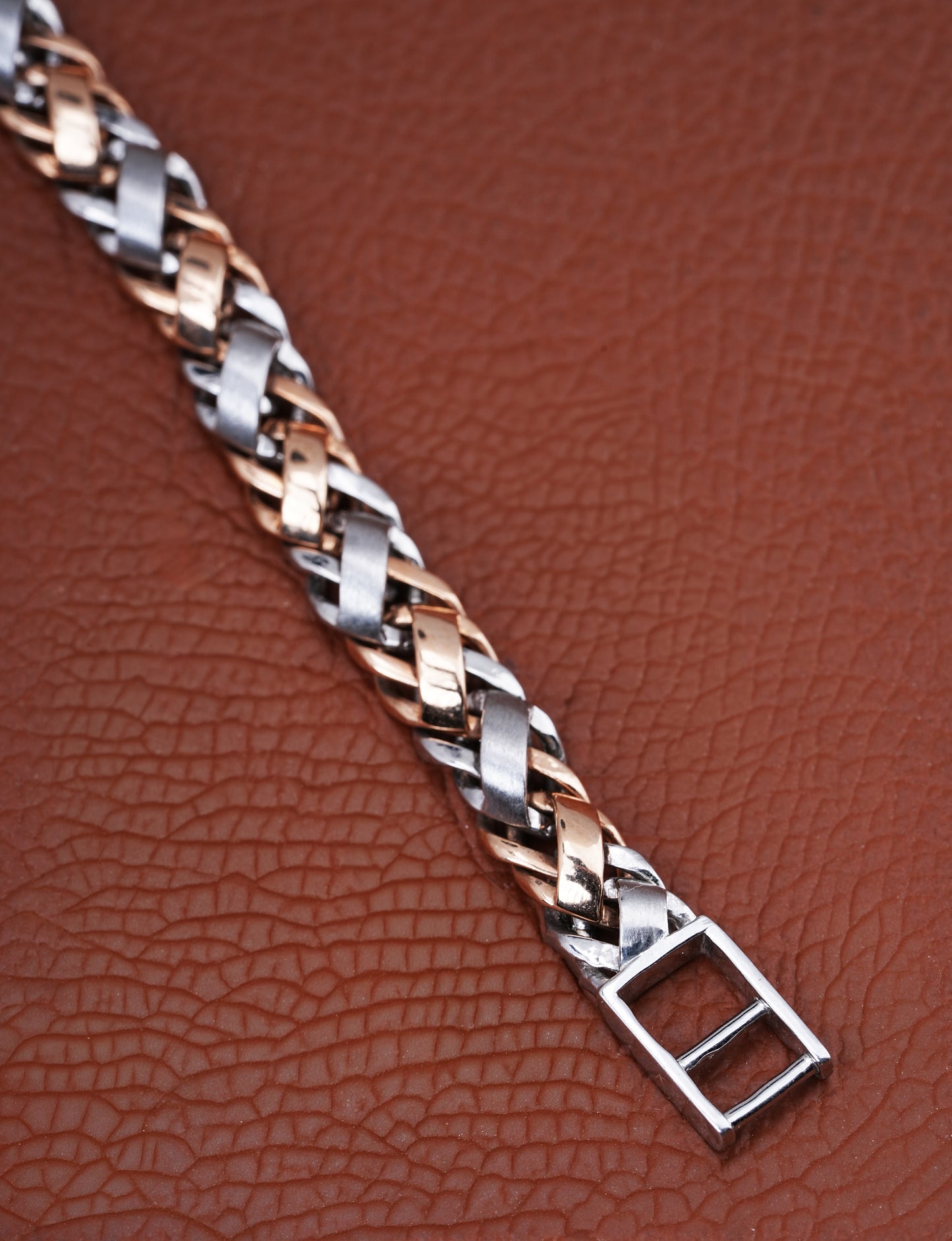 18kt Braided Party Wear Platinum Bracelet for Men