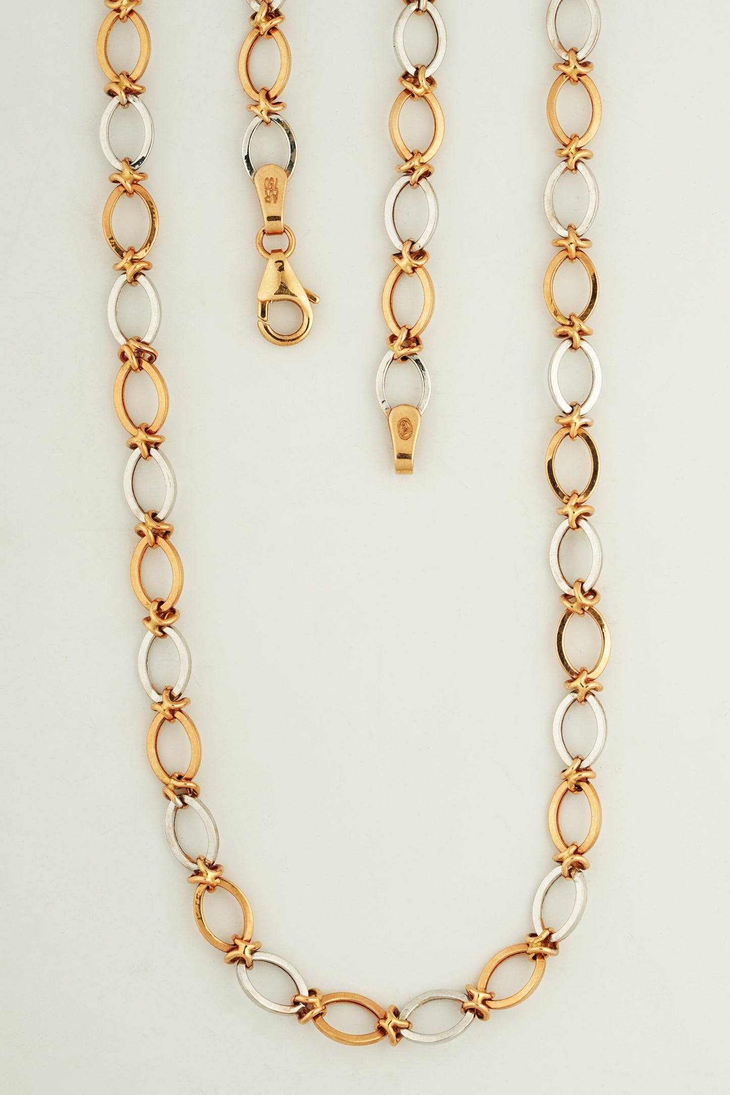 Nexus 18kt Dual Tone Oval Link Daily Wear Chain for Men