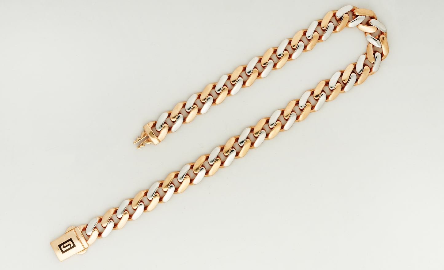 18kt Two-Tone Cuban Link Bracelet for Men