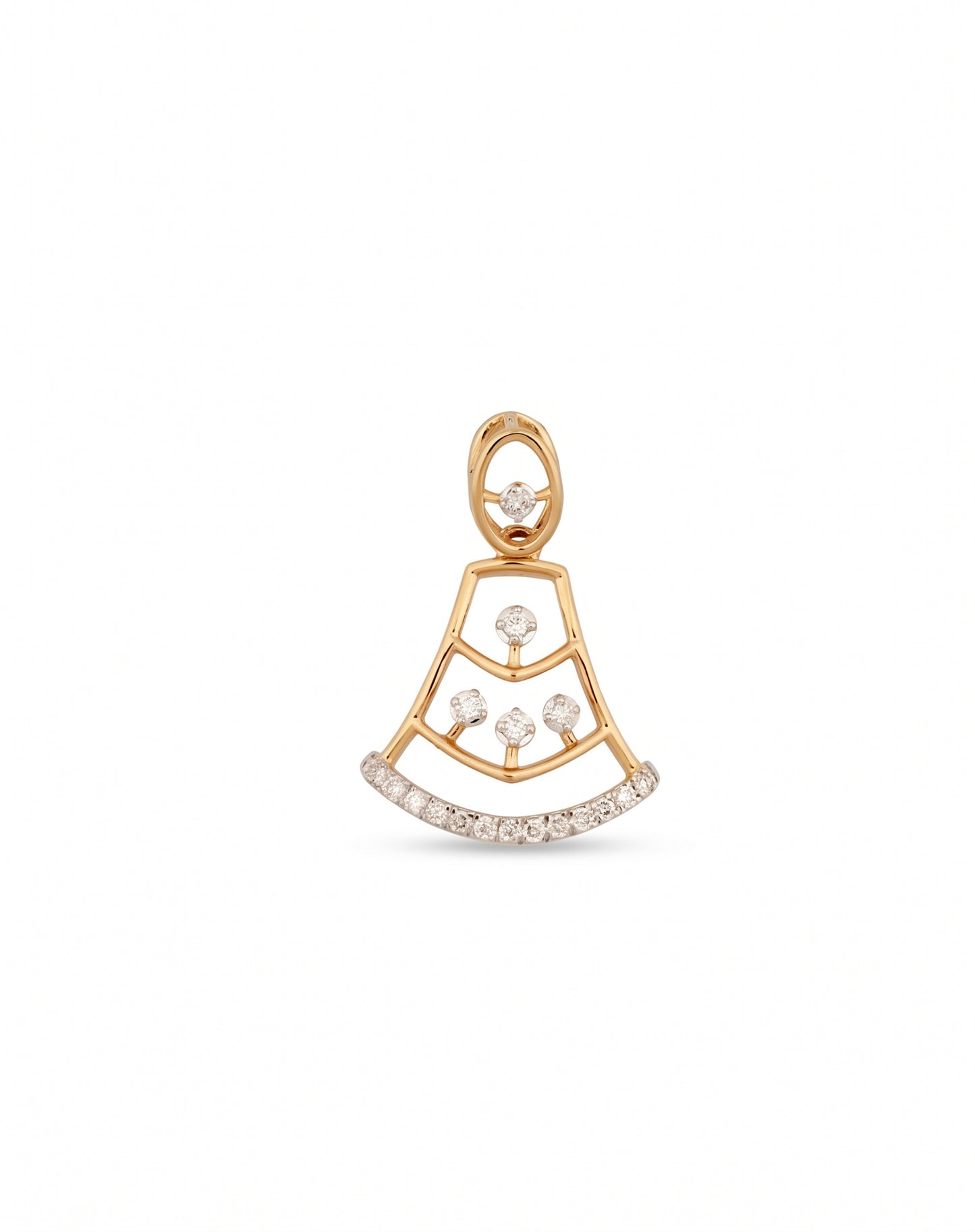 Pankhi Diamond Fan Pendant in 18kt Gold for Women
