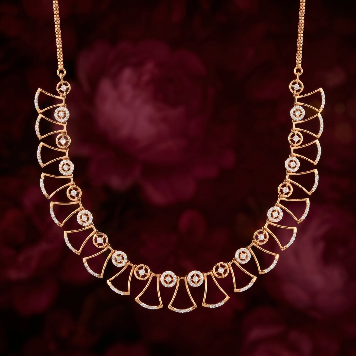 Aahan Diamond Fan Collar 18kt Gold Necklace