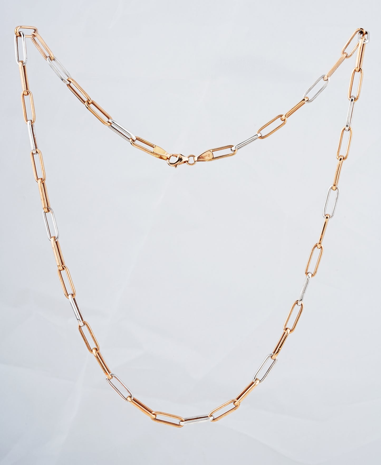 18kt Two-Tone Gold Paperclip Chain for Men