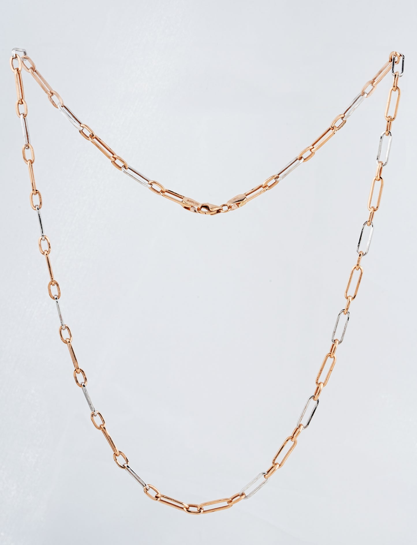 18kt Dual-Tone Paperclip Chain for Men