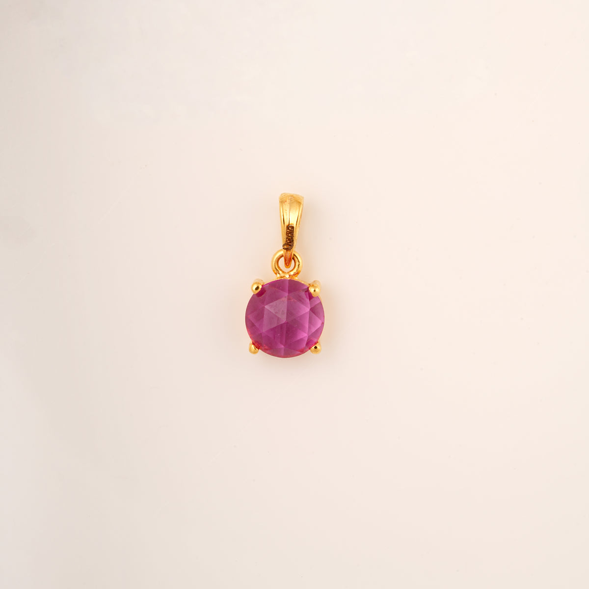 Solitaire Purple Gemstone 18KT Pendant