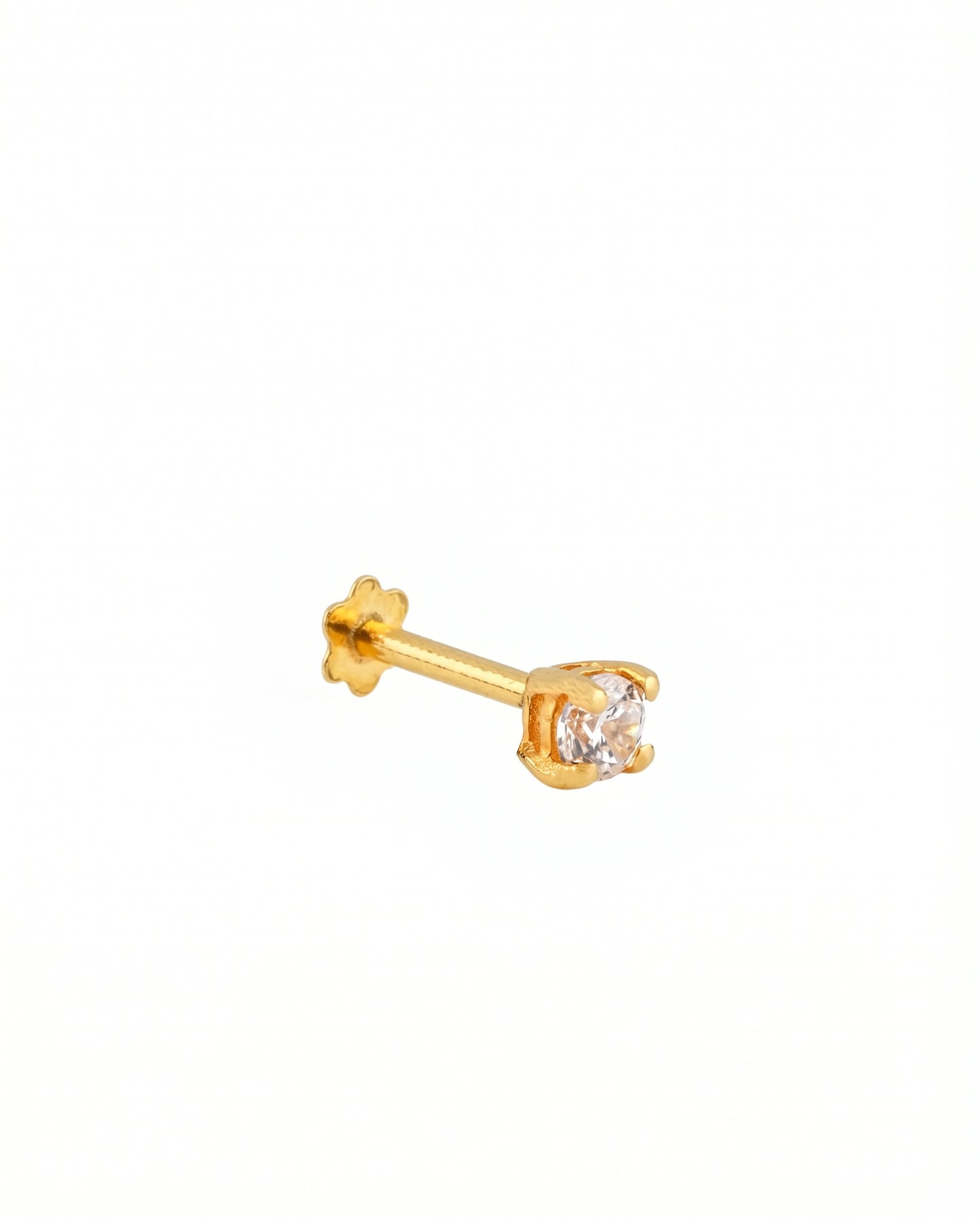 18Kt Gold Single Stone Stud Earring for Men