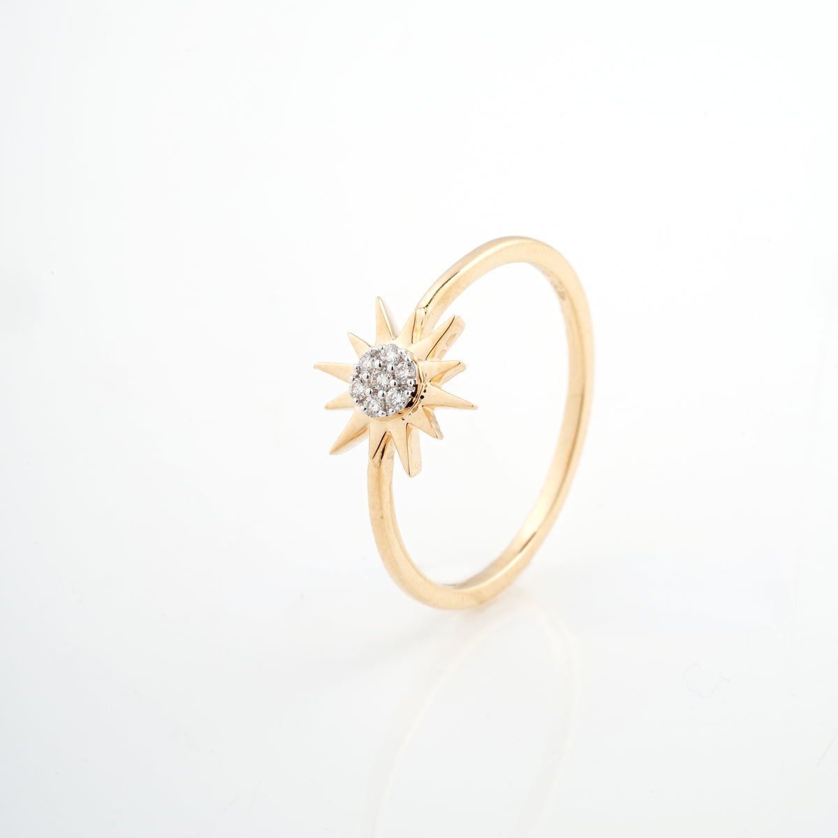 Sunburst Diamond 18KT Daily Wear Ring for Women