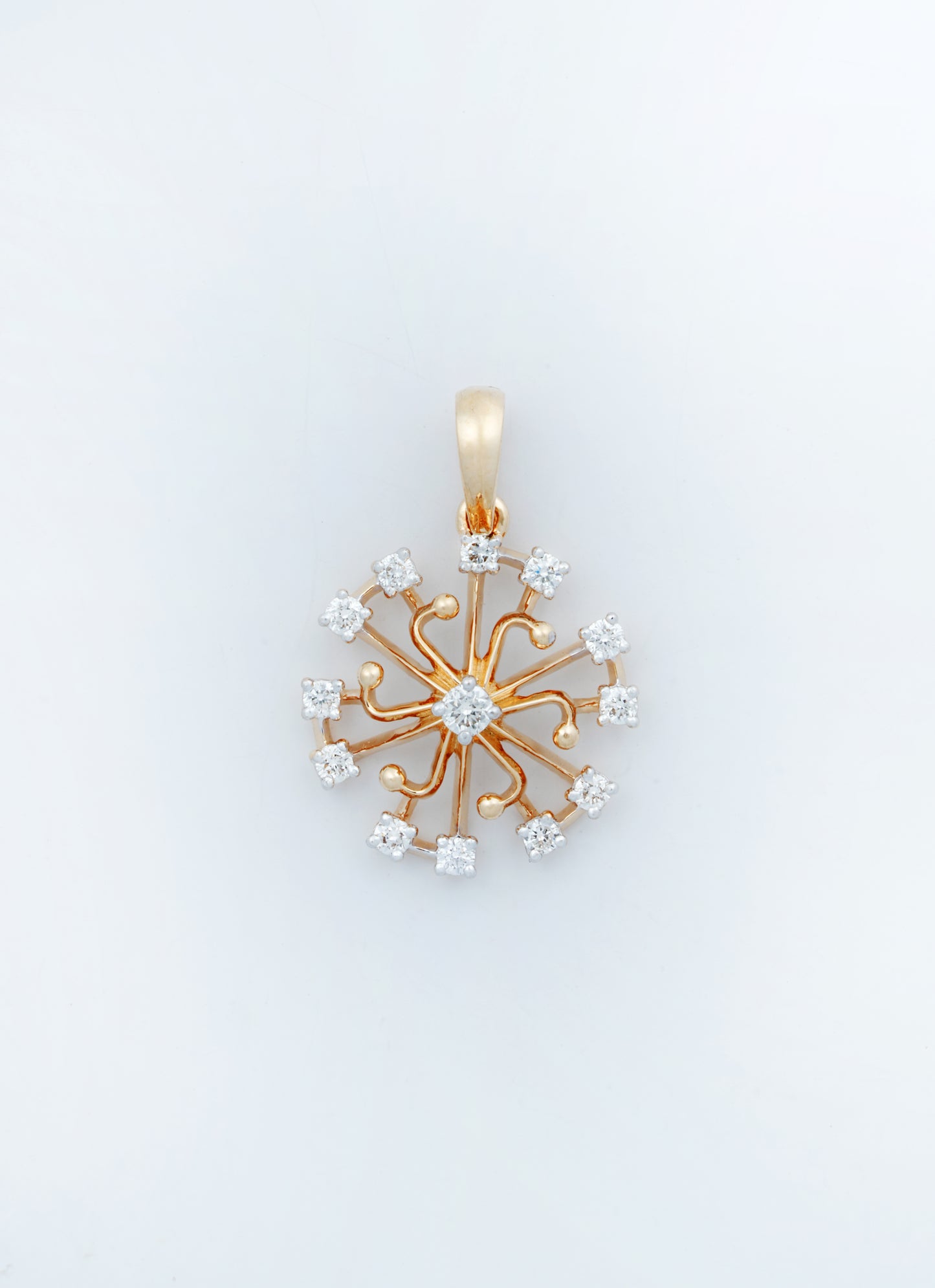 Starburst 18kt Gold Daily Wear Diamond Pendant for Women