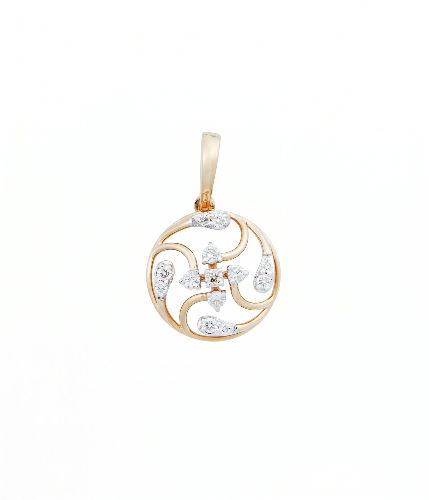 Spiral 18kt Gold Daily Wear Diamond Pendant for Women