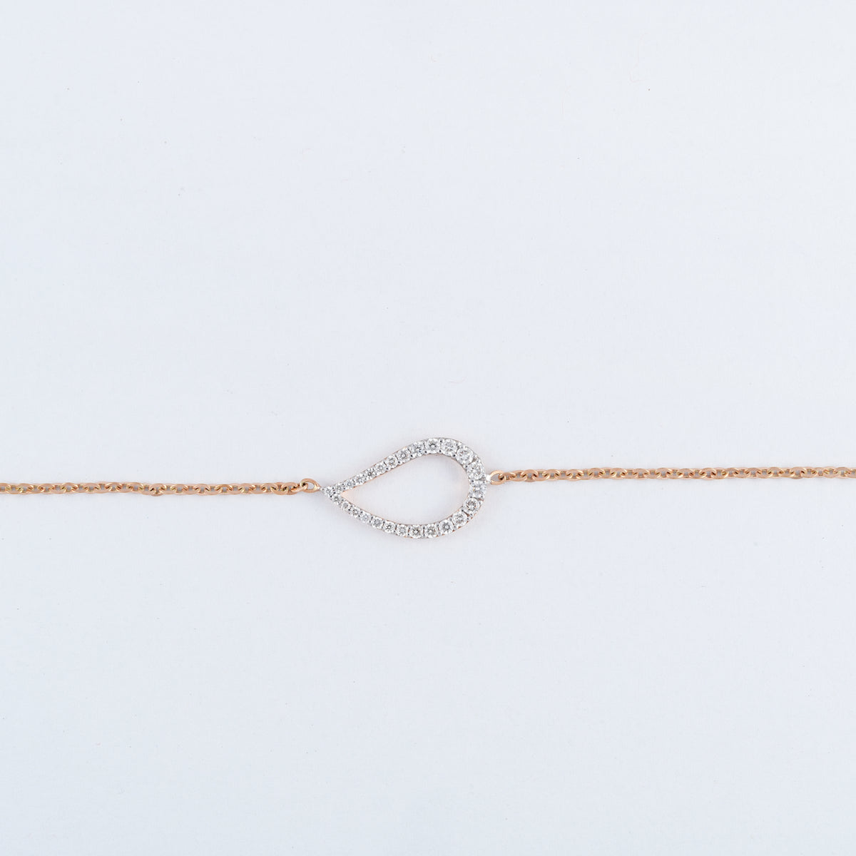 Rose Gold Teardrop 18KT Diamond Bracelet