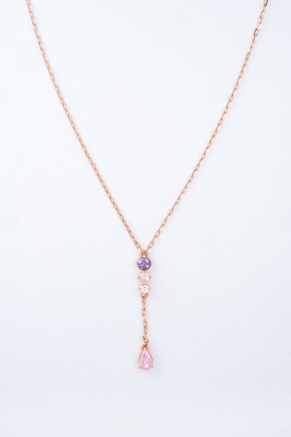 Rose Gold Ombre Stone Drop Y Necklace