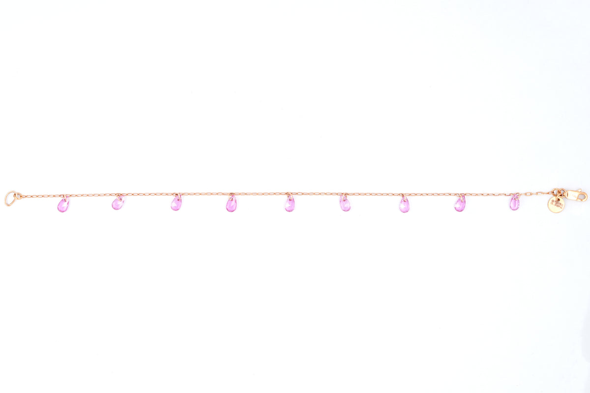 Rose Gold Pink Briolette Fringe Bracelet