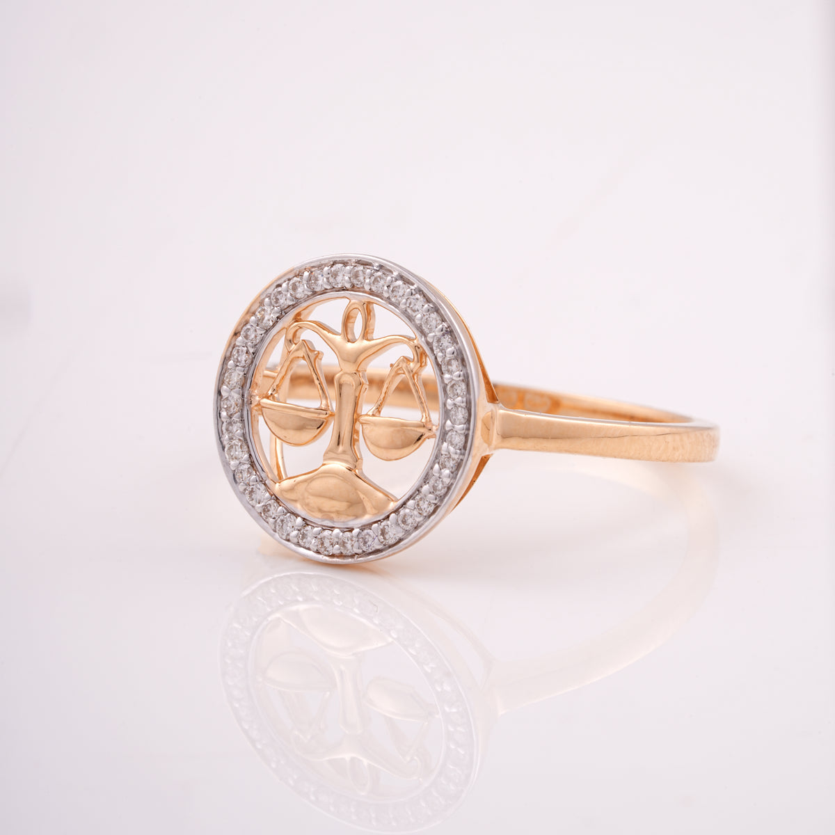 Libra Zodiac 18KT Diamond Ring