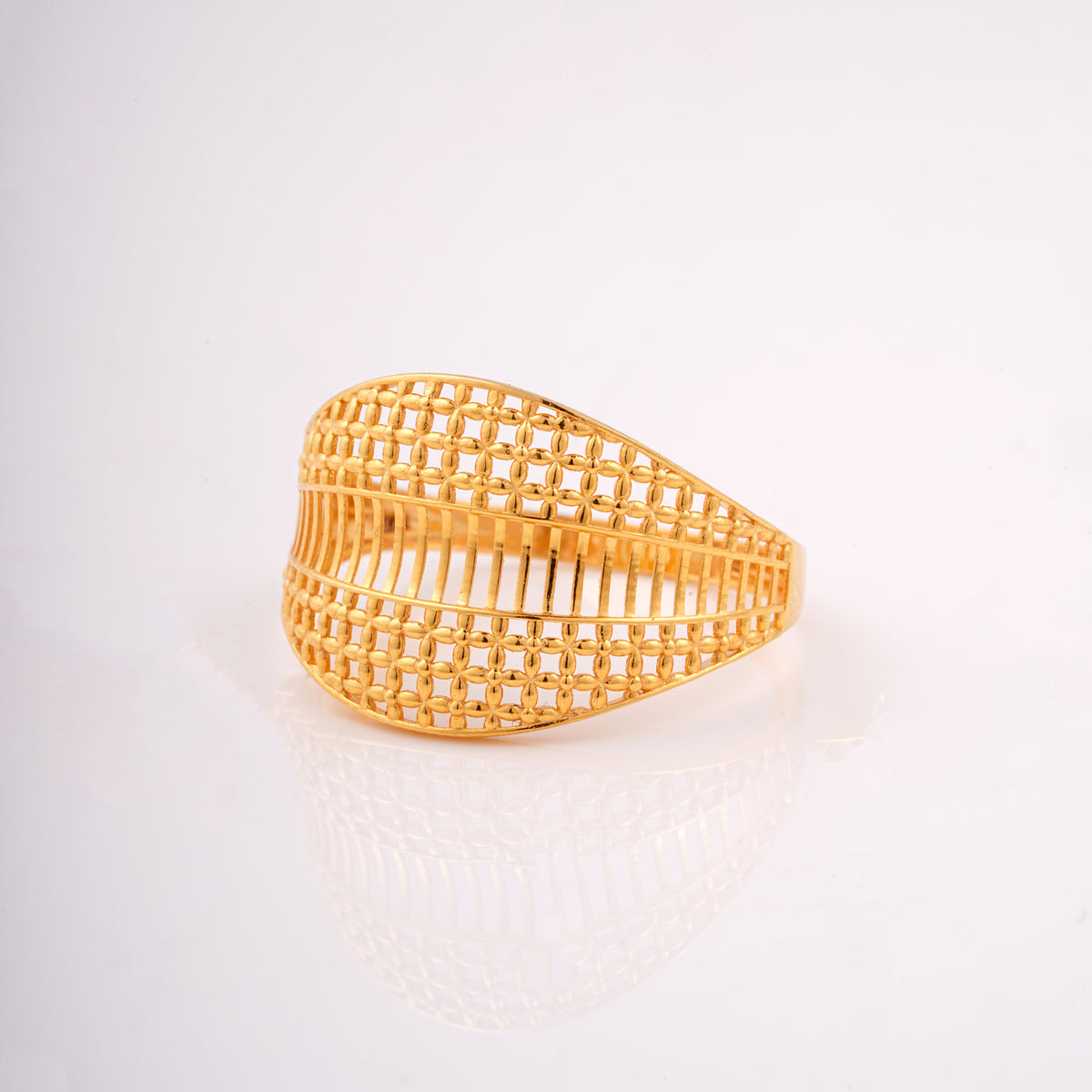 Yellow Gold Filigree Dome Statement Ring