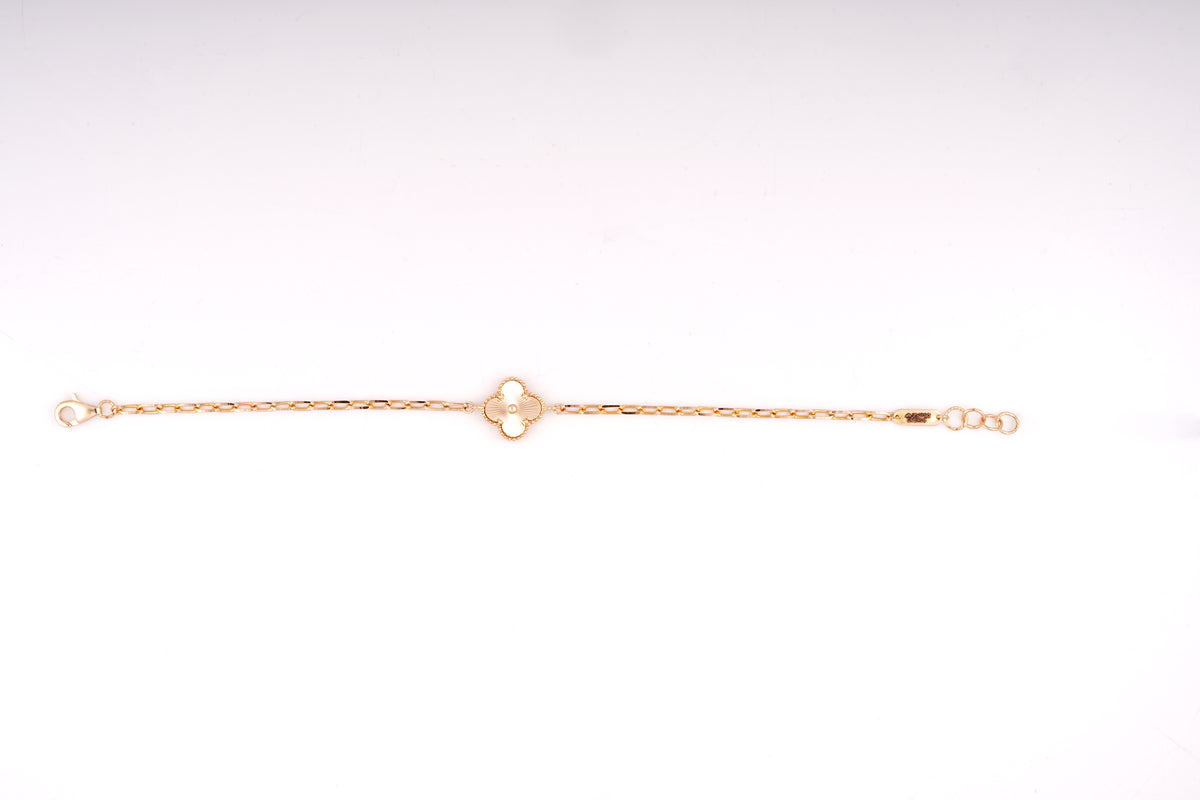 Yellow Gold Clover Charm Bracelet