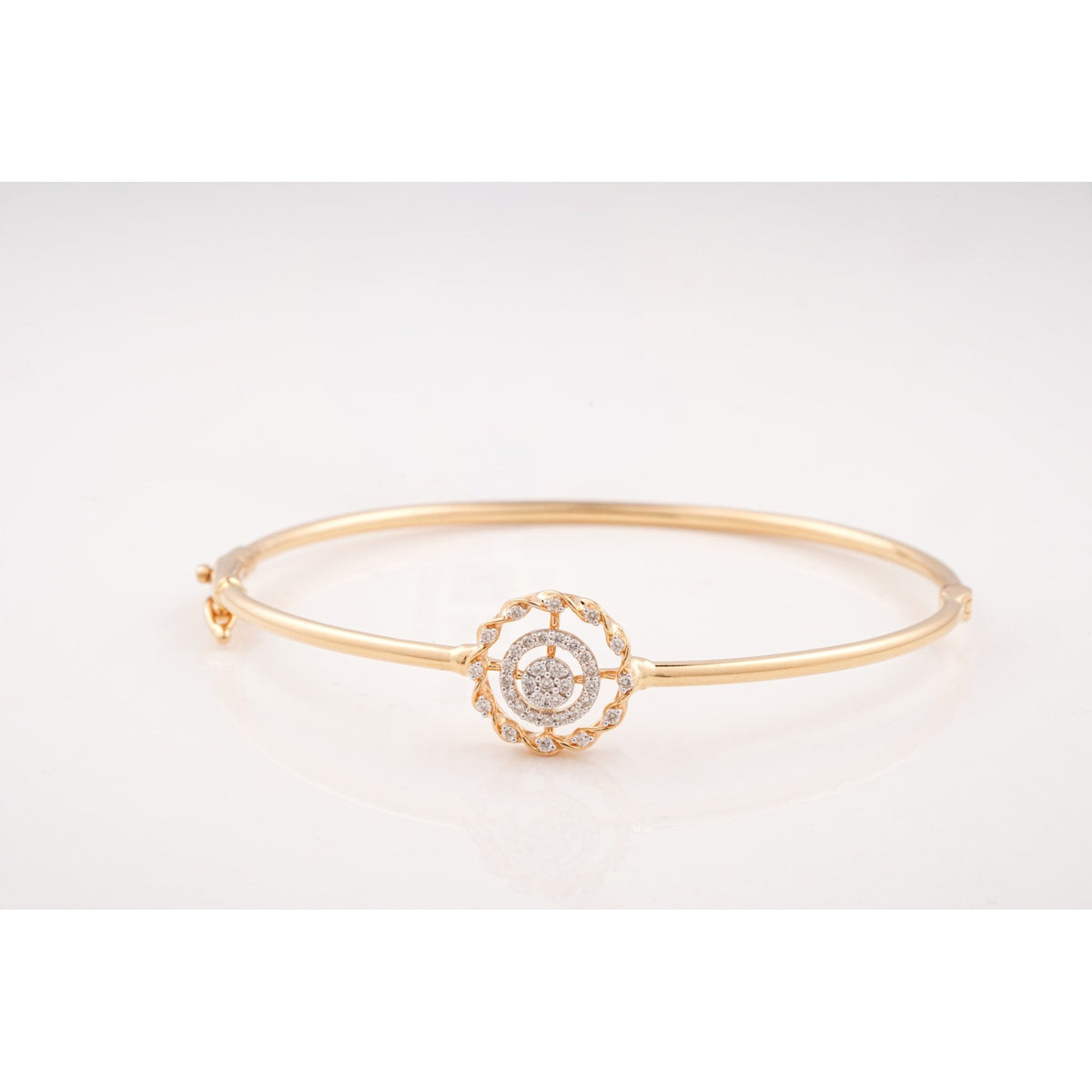 Rose Gold Medallion 18KT Diamond Bangle