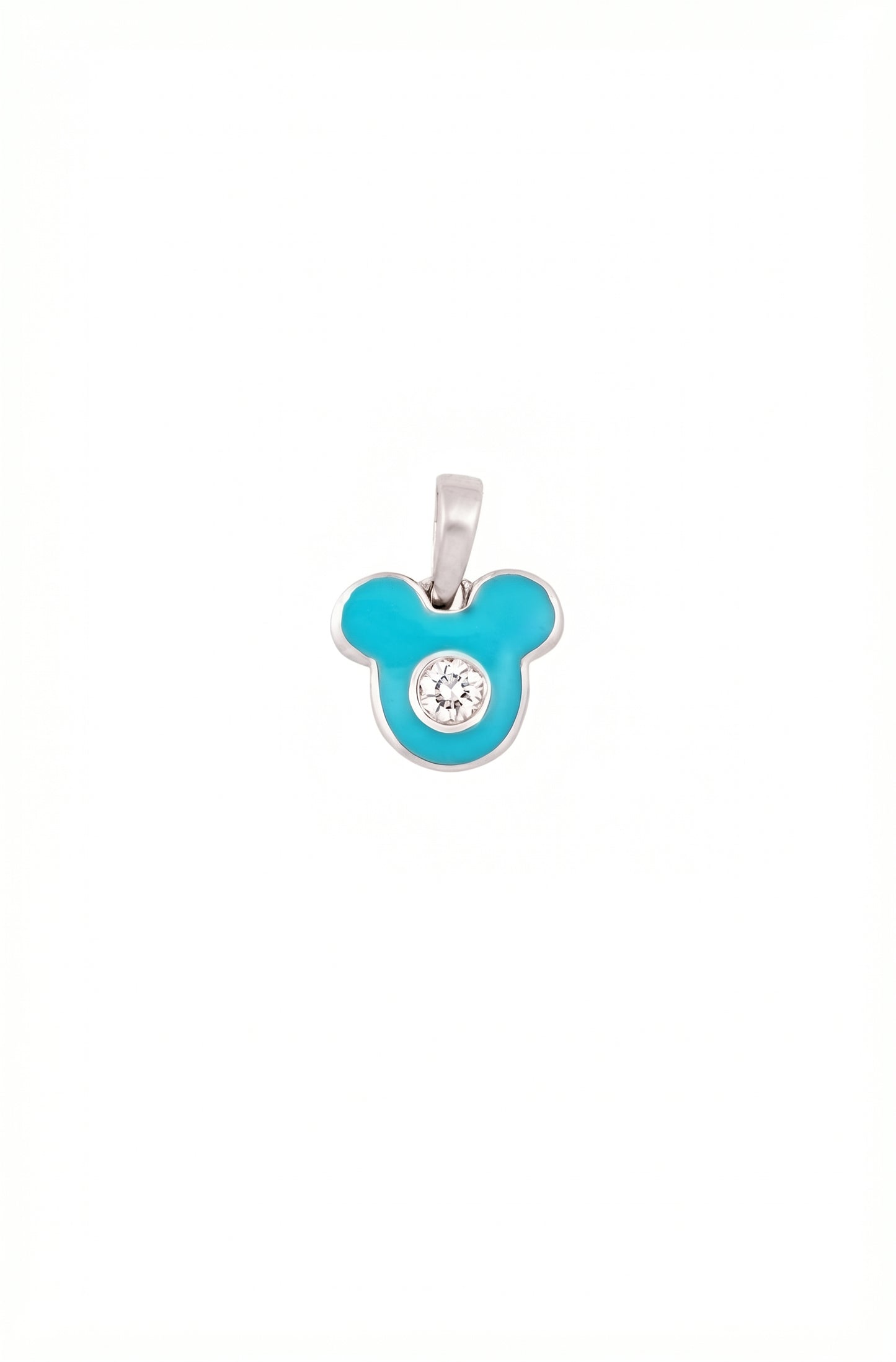18kt Gold Kids Blue Enamel Diamond Pendant