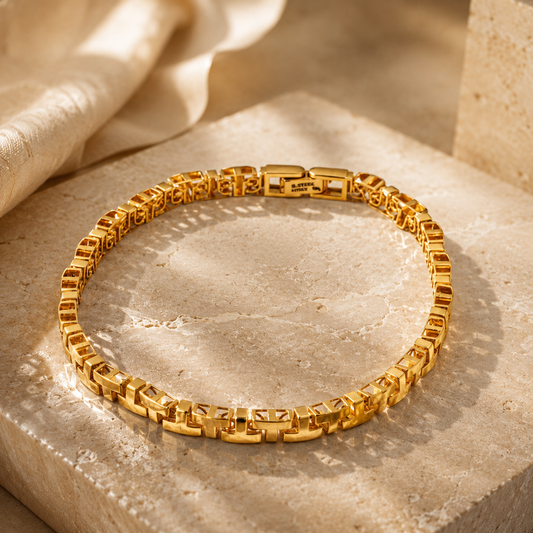 18Kt Yellow Gold Men's Link Bracelet