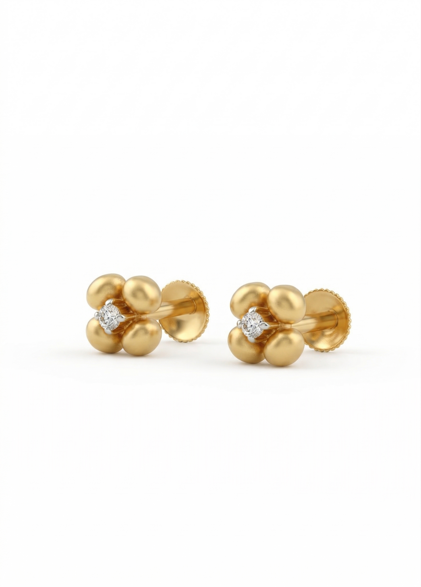 Bubbly Diamond Stud Earrings 18kt Yellow Gold