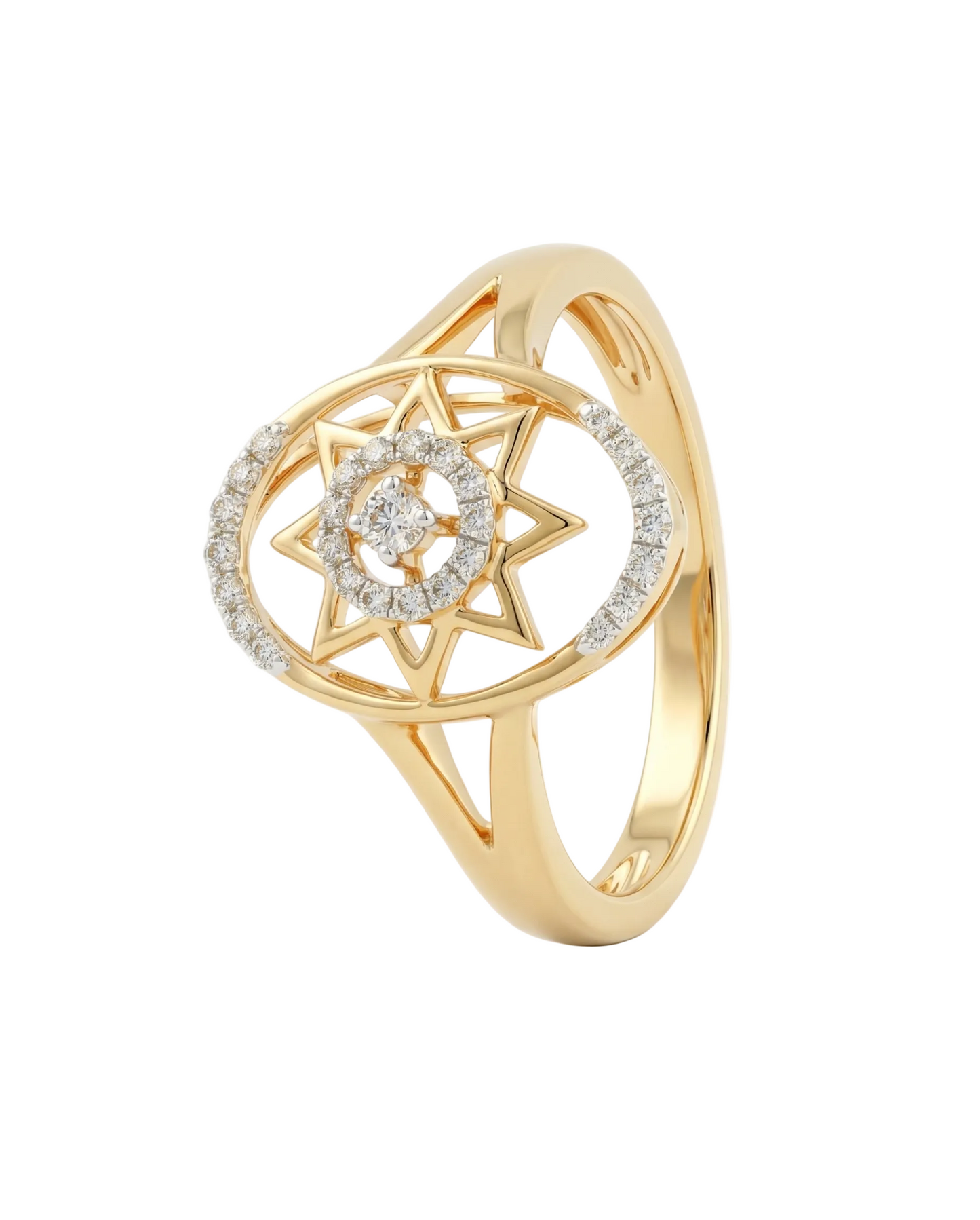 Star Halo 18kt Diamond Ring for Women