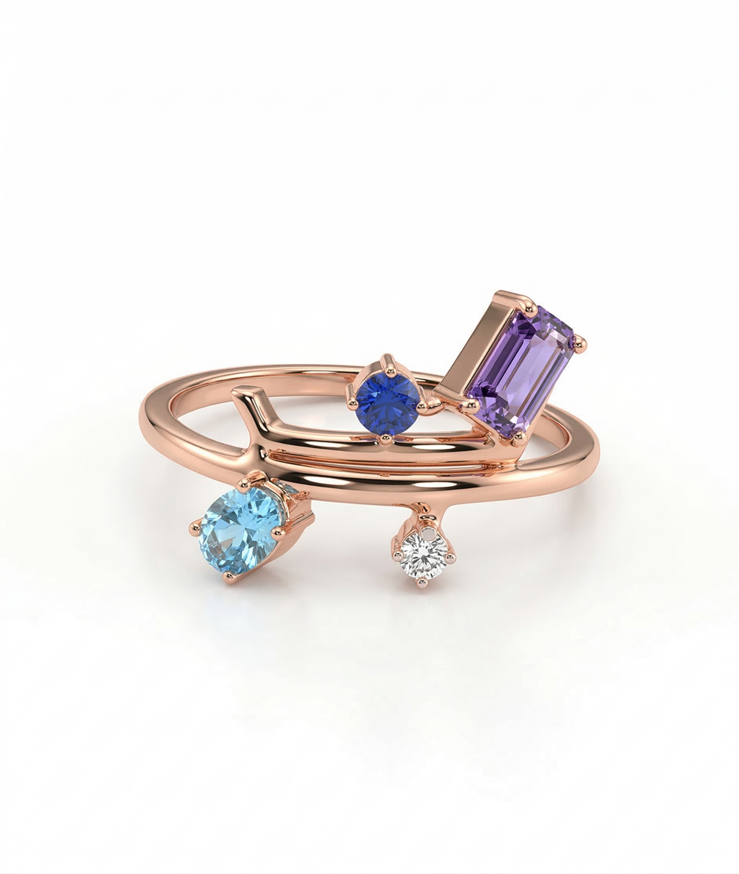 Azure Mixed Fancy Gemstones 18kt Gold Ring