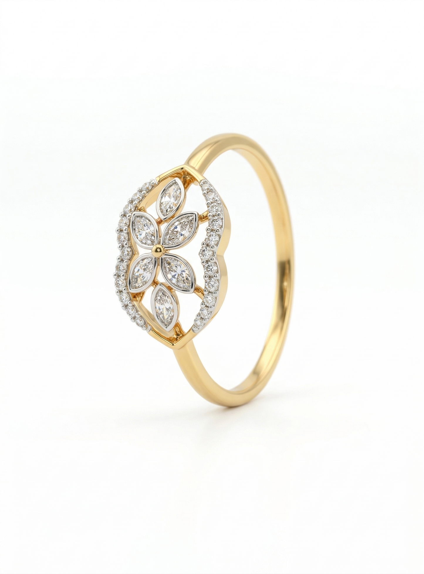 Floral Halo 18kt Diamond Ring for Women