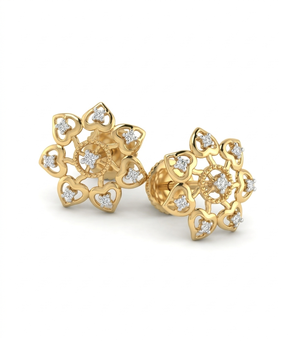 MiniHeart Flora 18kt Diamond Earrings for Women