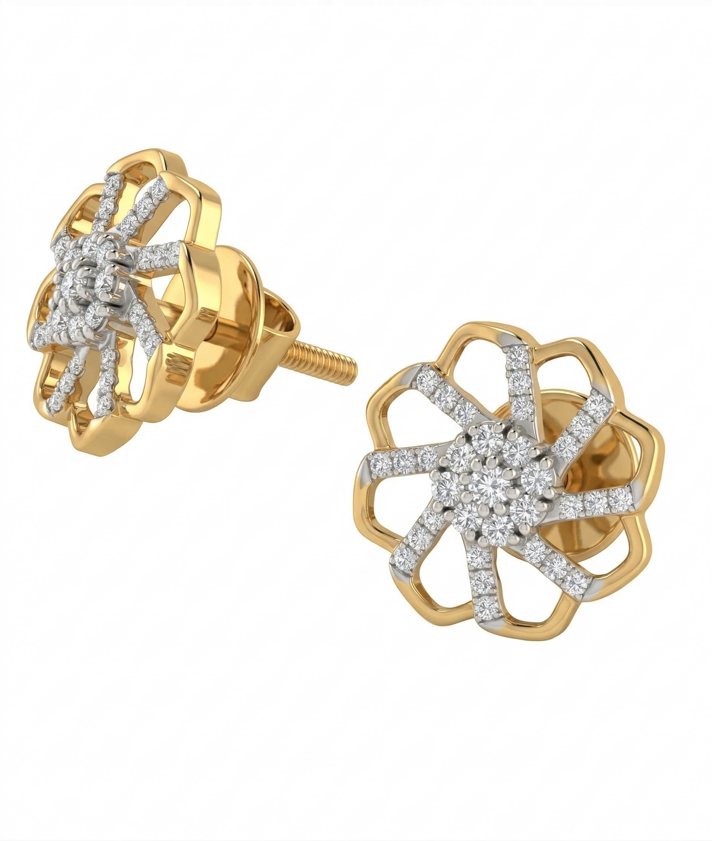 VeyaBloom 18kt Diamond Stud Earrings for Women