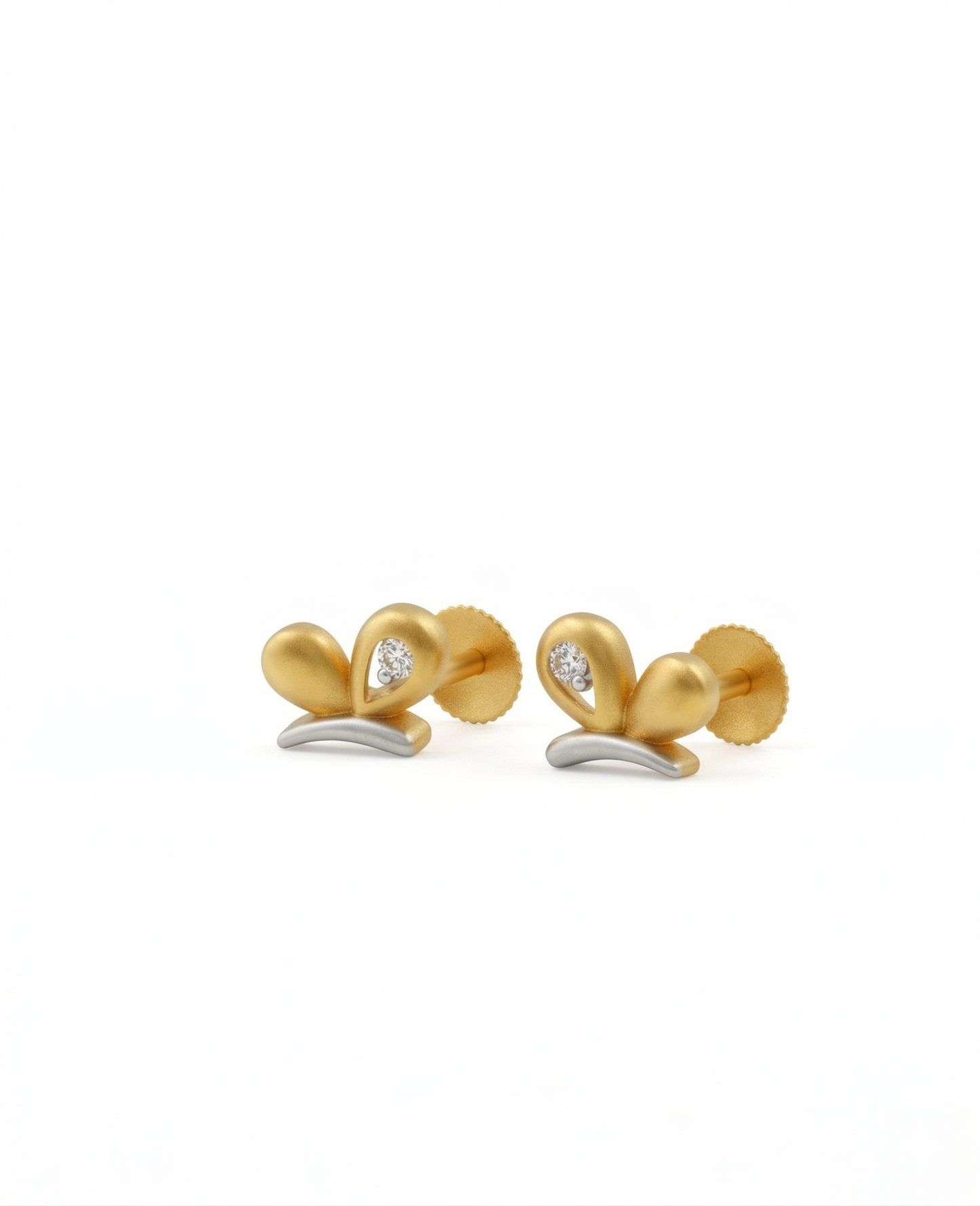 Titli Kids Butterfly 18kt Yellow Gold Diamond Earrings