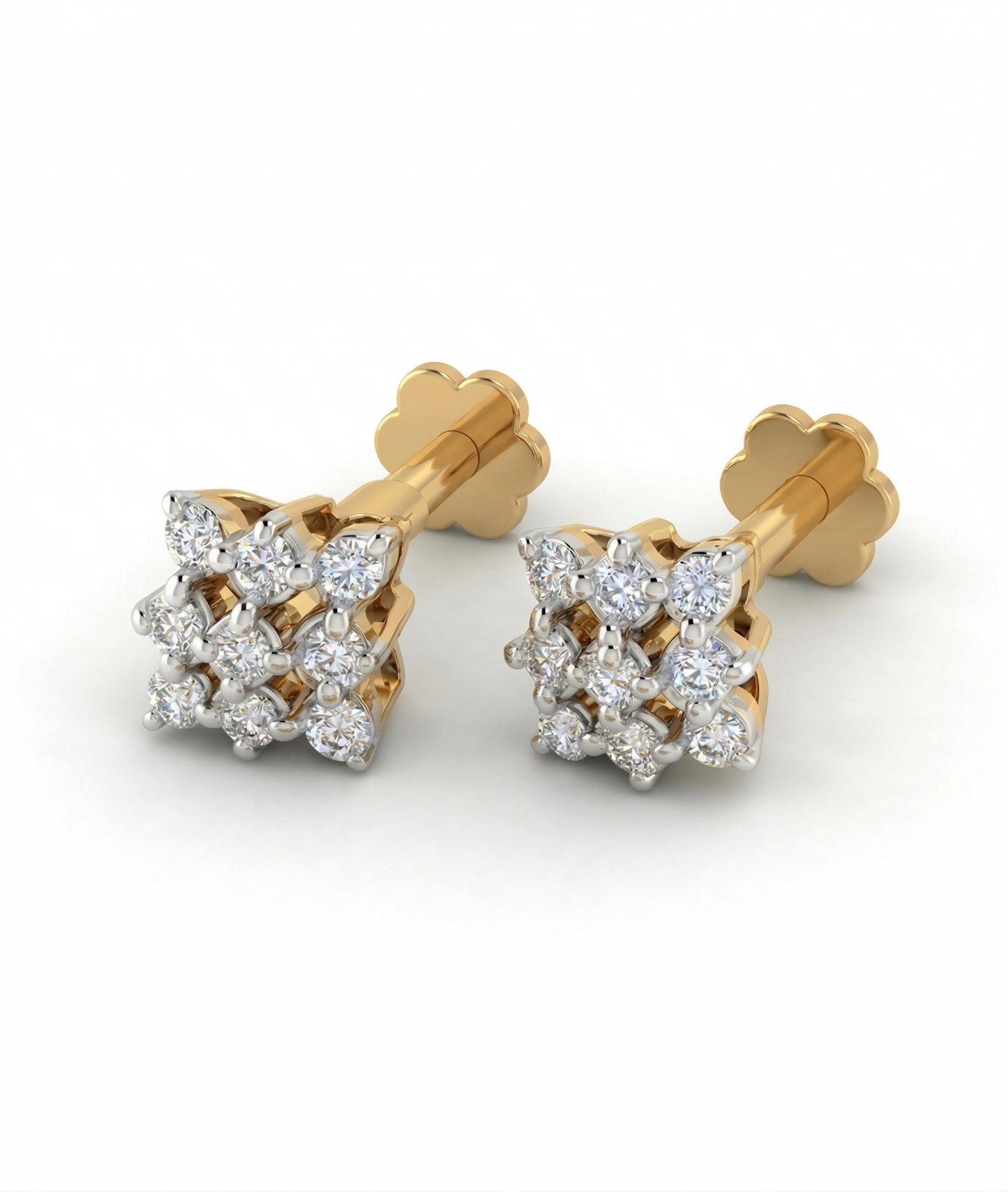 Square Glow 18kt Diamond Earrings For Women