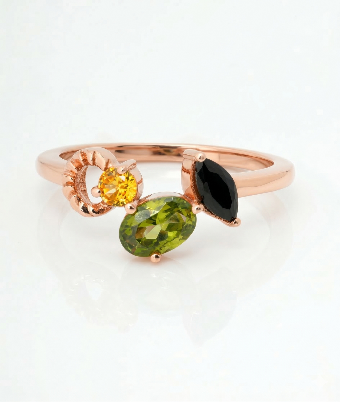 Trio Glow Colourful Gemstone 18kt Diamond Ring