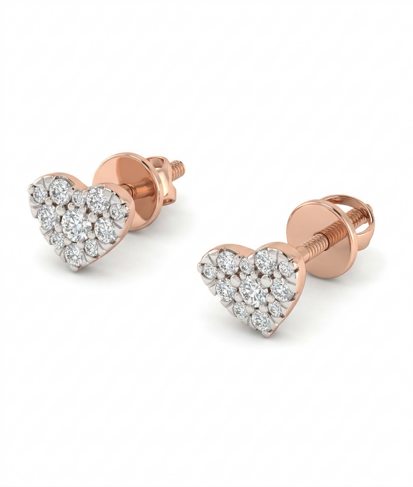 Tiny Heartelle 18kt Diamond Daily Wear Stud Earrings