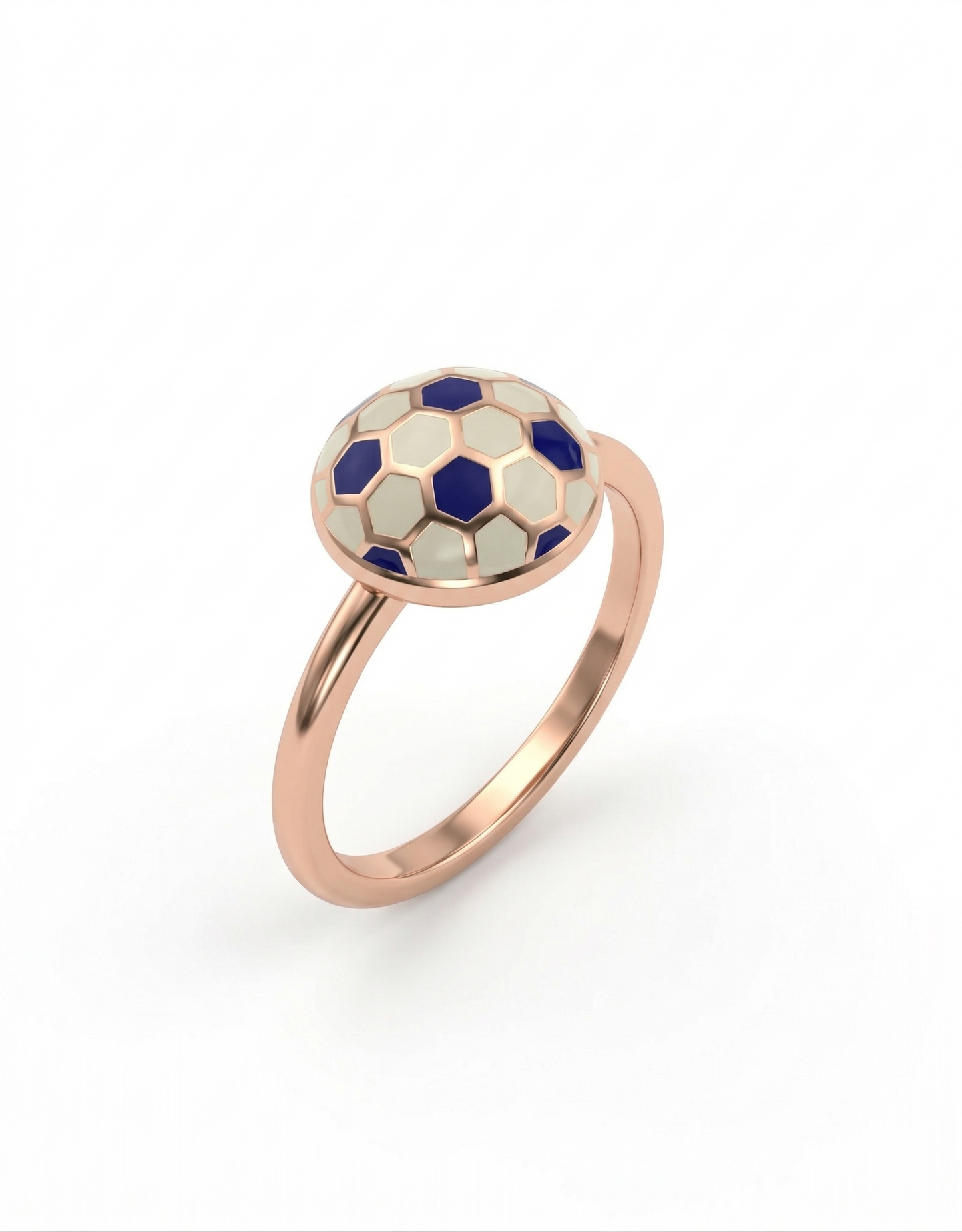 Goal! Kids Football Enamel 18kt Rose Gold Ring