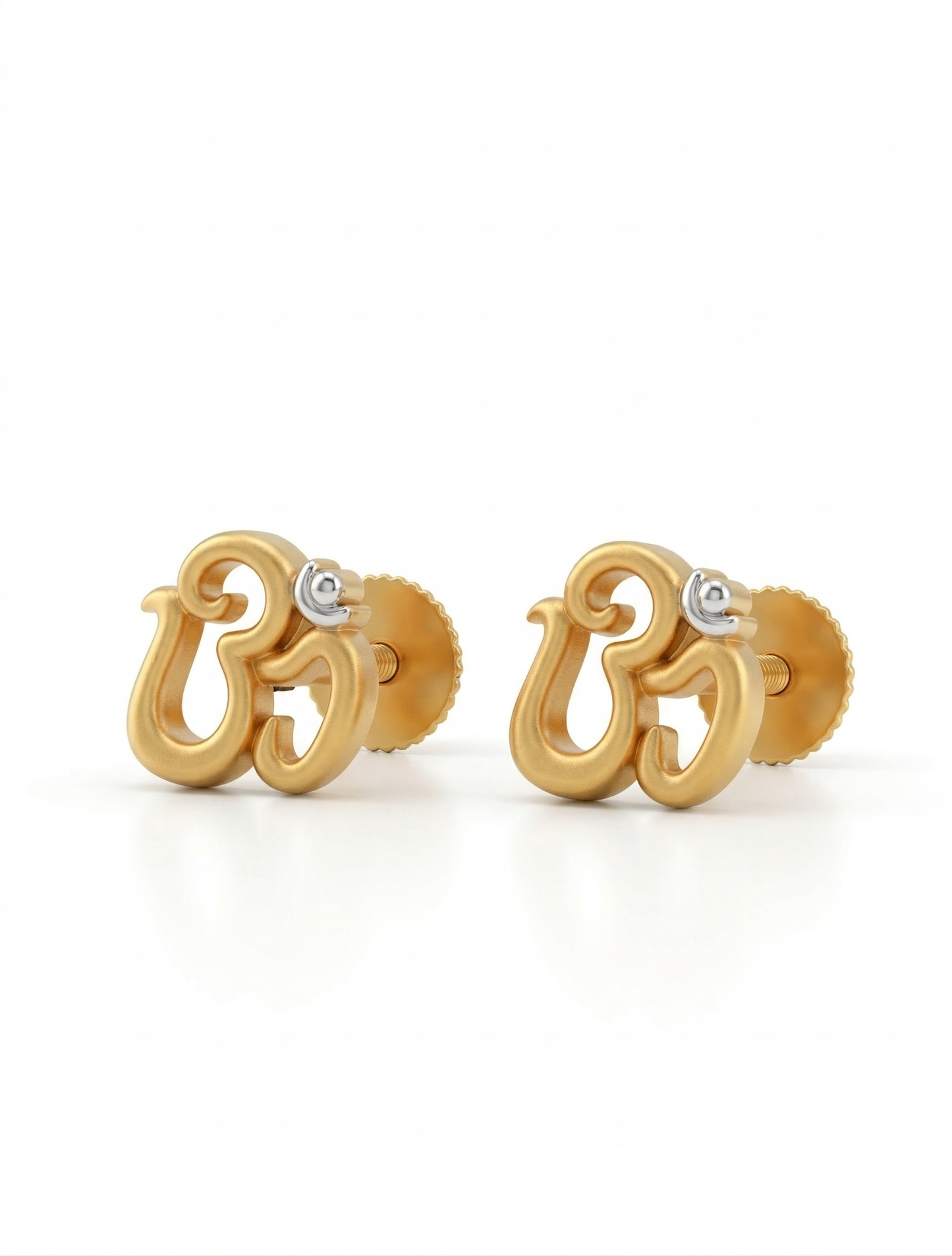 Om Sacred Gold 18kt Yellow Gold Stud Earrings