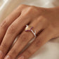 18KT Gold Diamond Colour Stone Fan Ring for Women