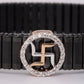Swastika Initial Diamond Mesh 18kt Rose Gold Bracelet for Men