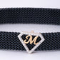 M Initial Letter Diamond Mesh 18kt Rose Gold Bracelet for Men