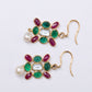 Royal Emerald and Ruby 18kt Gold Earrings For Women