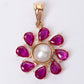 Gulabi 18kt Yellow Gold Festive Gemstone Pendant for Women