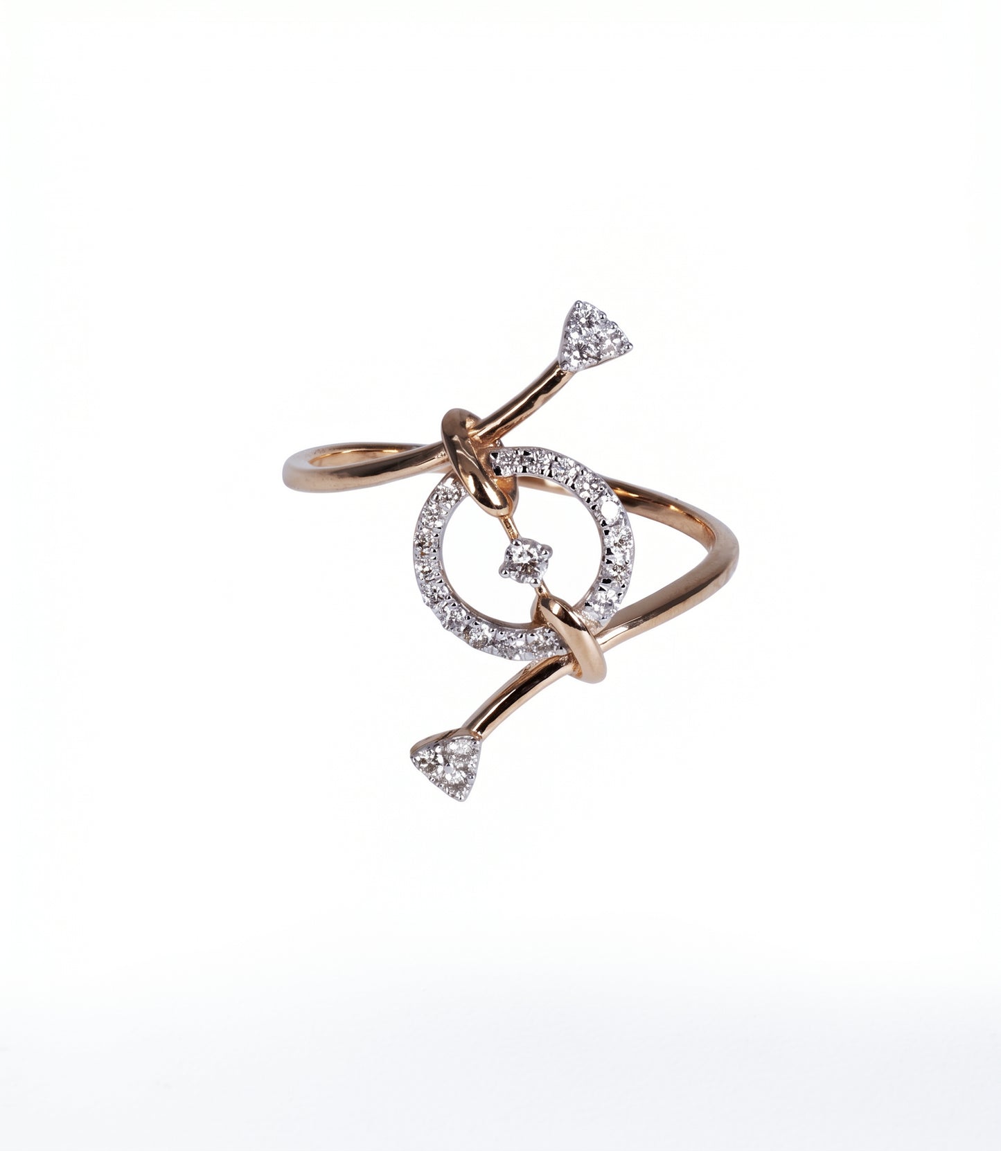 Kamaan Diamond Arrow Circle 18kt Rose Gold Ring