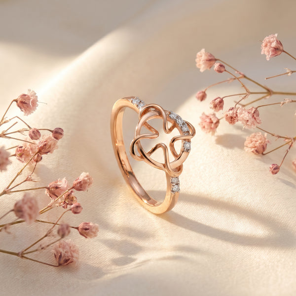 Anant Diamond Infinity Knot 18kt Rose Gold Ring