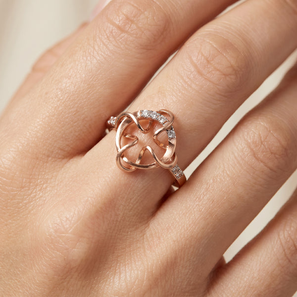 Anant Diamond Infinity Knot 18kt Rose Gold Ring